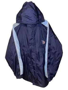 Men's Tennessee Titans Hooded Navy and Light Blue Bomber Jacker